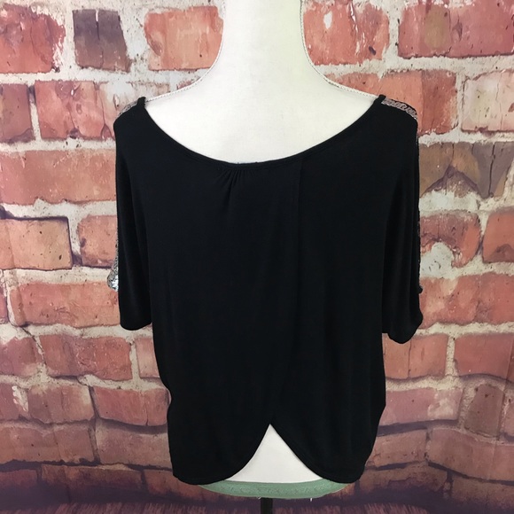 INC Silver Sequins & Black Lace Open Back Top L - Picture 4 of 8